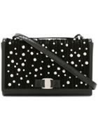 Salvatore Ferragamo 'jenny' Studded Pearl Bag - Black