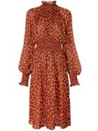Msgm Leopard-print Dress - Red