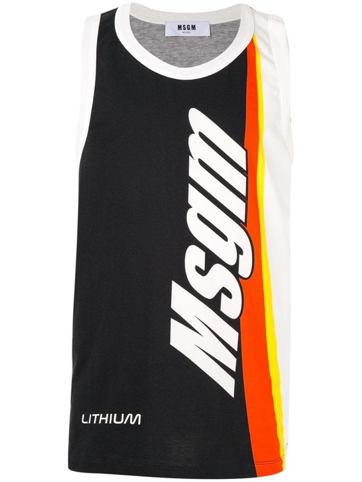 Msgm Classic Brand Top - Black