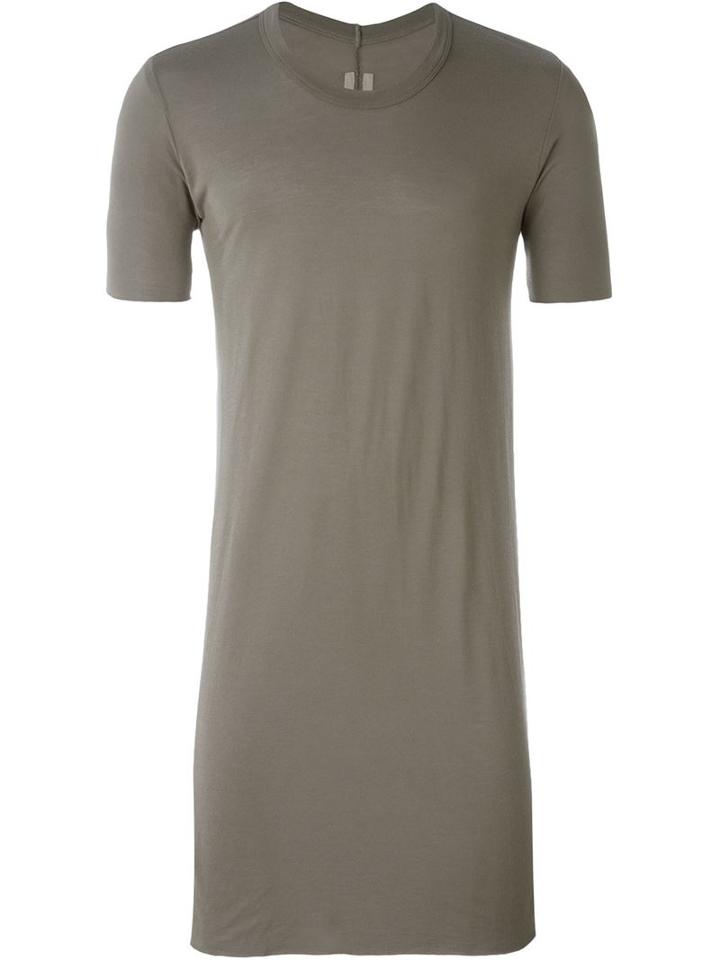Rick Owens Long Length T-shirt, Men's, Size: L, Grey, Viscose/silk