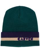 Carven Ribbed Knit Beanie - Green