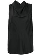 Rick Owens Draped Sleeveless Top - Black