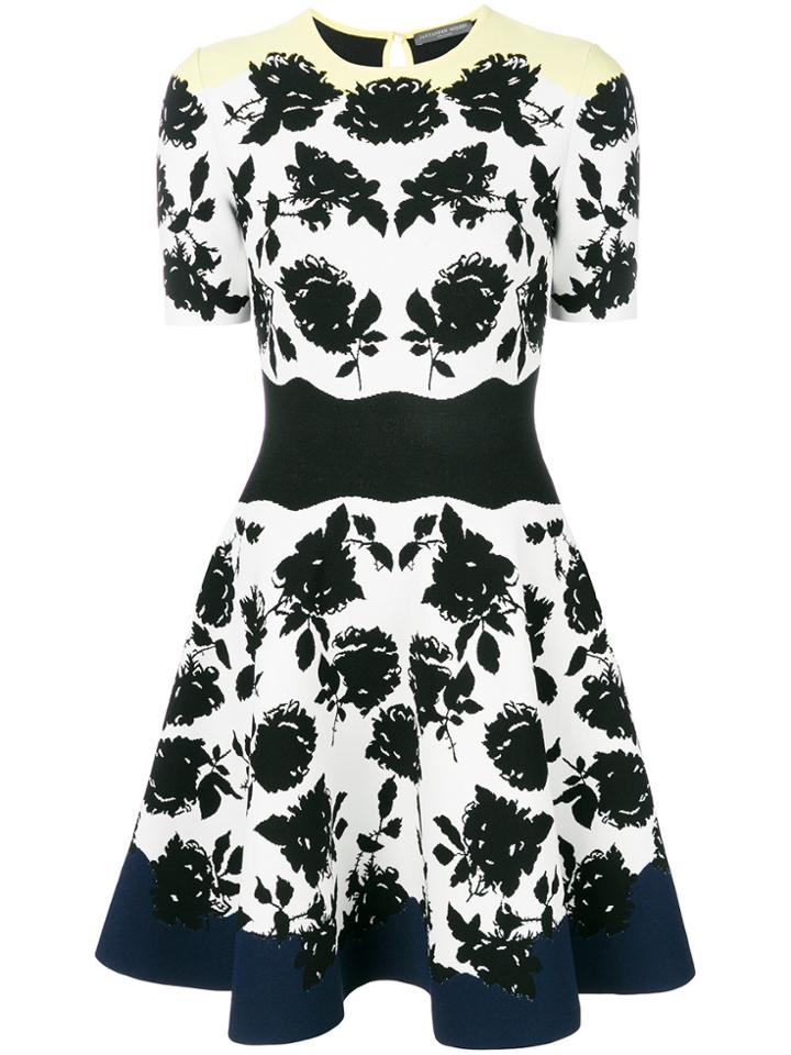 Alexander Mcqueen Floral Knit Dress - White