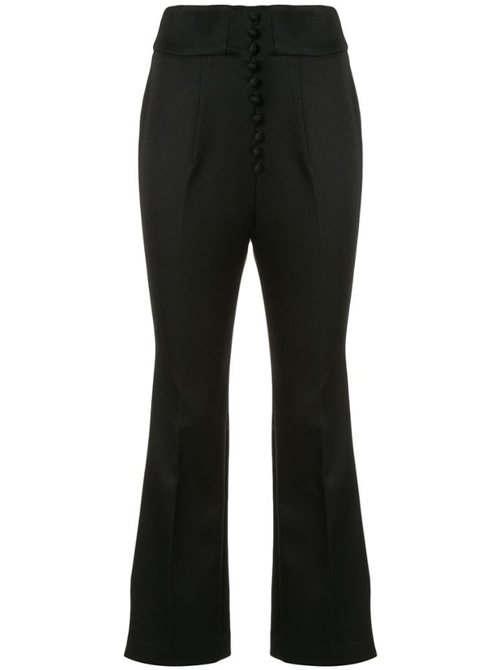 Mame Kurogouchi Cropped Flared Trousers - Black