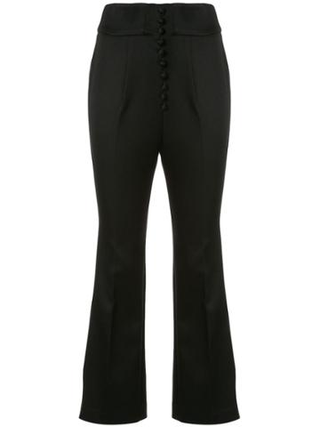Mame Kurogouchi Cropped Flared Trousers - Black