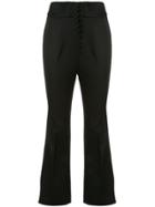 Mame Kurogouchi Cropped Flared Trousers - Black