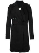 Rick Owens Belted Trench Cot, Men's, Size: 50, Black, Cotton/cupro/viscose