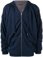 Y/project Ruched Zipped Hoodie - Blue
