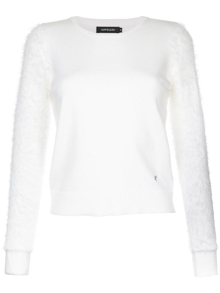 Loveless Fuzzy Detail Jumper - White