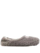 Ugg Australia Logo-patch Fuzzy Slippers - Grey