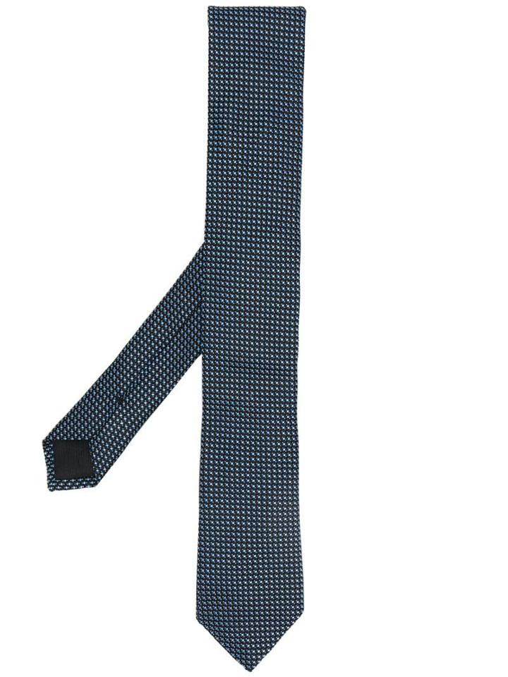 Boss Hugo Boss Stitched Pointed Tip Tie - Blue