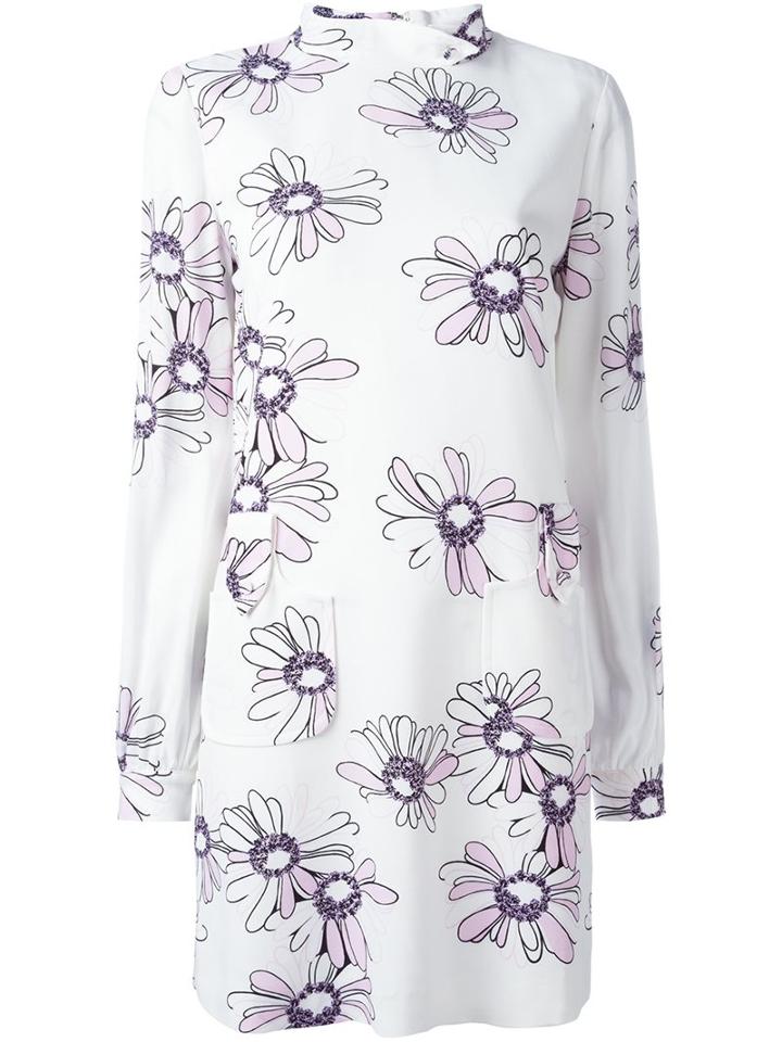 Giamba Floral High Neck Dress
