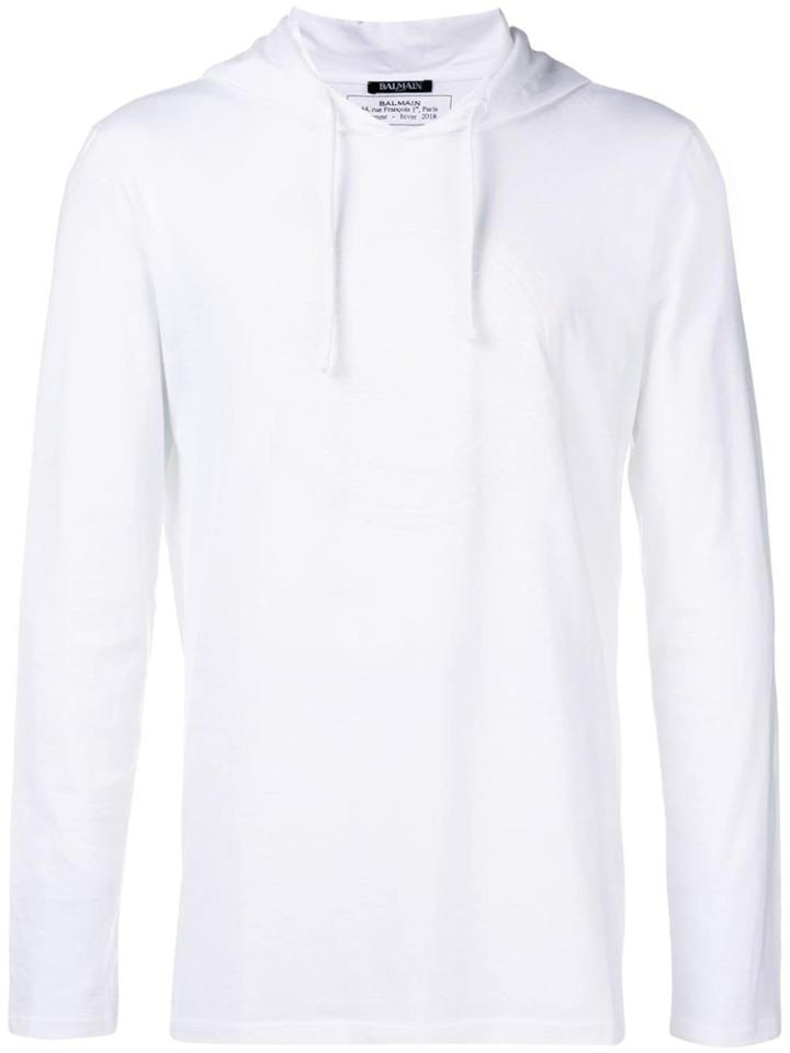 Balmain Medallion Print Hoodie - White