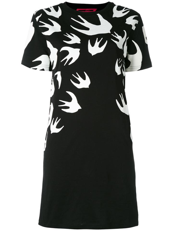 Mcq Alexander Mcqueen Swallow Signature T-shirt Dress - Black