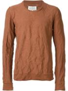 Maison Margiela Distressed Jumper, Men's, Size: Medium, Brown, Cotton/metallic Fibre