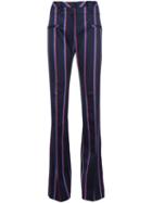 Altuzarra Striped Flared Trousers, Women's, Size: 42, Blue, Cotton/wool