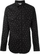 Saint Laurent Star Print Western Shirt, Men's, Size: L, Black, Cotton