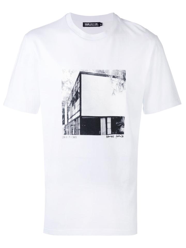 Haus By Ggdb Photo Print T-shirt, Men's, Size: Medium, White, Cotton