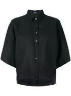 Jil Sander Navy Three-quarter Sleeve Shirt - Blue