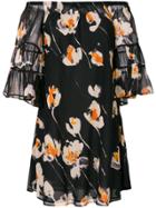 L'autre Chose Off-the-shoulder Floral Dress - Black