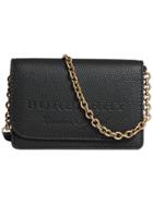 Burberry Logo Embossed Chain Wallet - Black