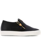 Giuseppe Zanotti Design Adam Slip-on Sneakers, Men's, Size: 43, Black, Leather/rubber