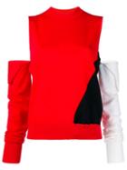 Calvin Klein 205w39nyc Cut-out Colour-block Sweater - 063 Red Black