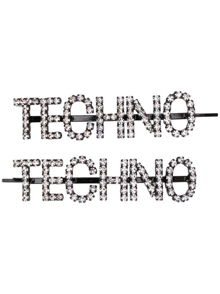 Ashley Williams Techno Embellished Hair Clips - Black