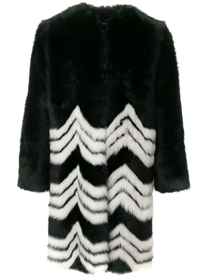 Givenchy Chevron Coat - Black