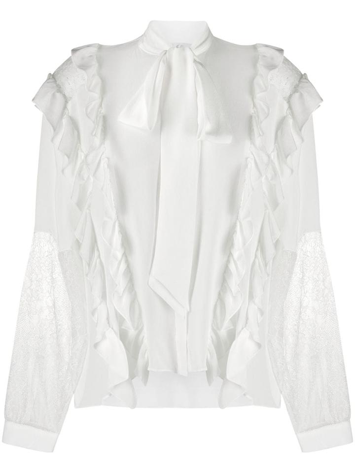 Faith Connexion Silk Pussybow Blouse - White