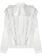 Faith Connexion Silk Pussybow Blouse - White