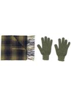 Barbour Check-print Scarf Set - Green