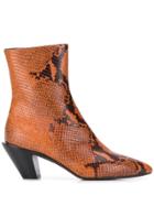 A.f.vandevorst Snakeskin Ankle Boots - Brown