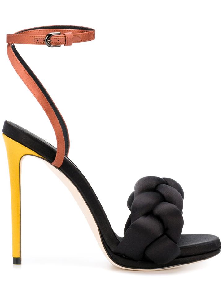 Marco De Vincenzo Braided Strap Sandals - Black