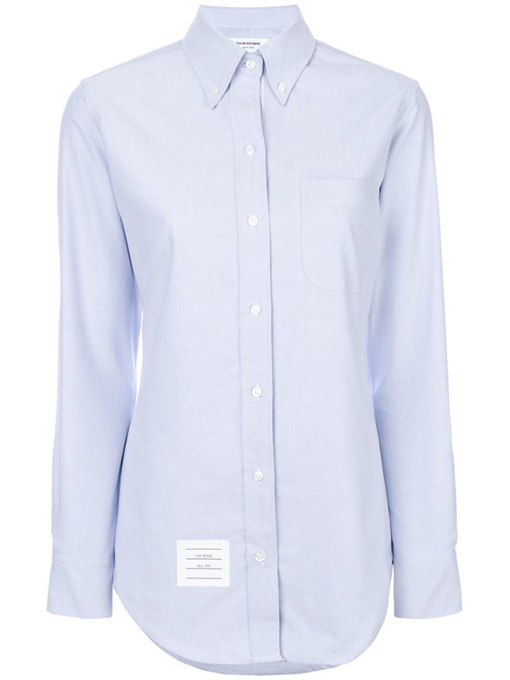 Thom Browne Classic Long Sleeve Button Down Shirt In Light Blue Oxford