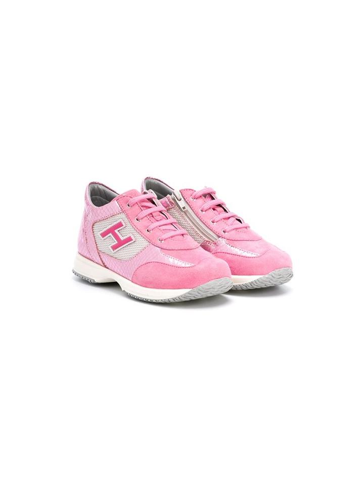 Hogan Kids Interactive Sneakers, Girl's, Size: 26, Pink/purple