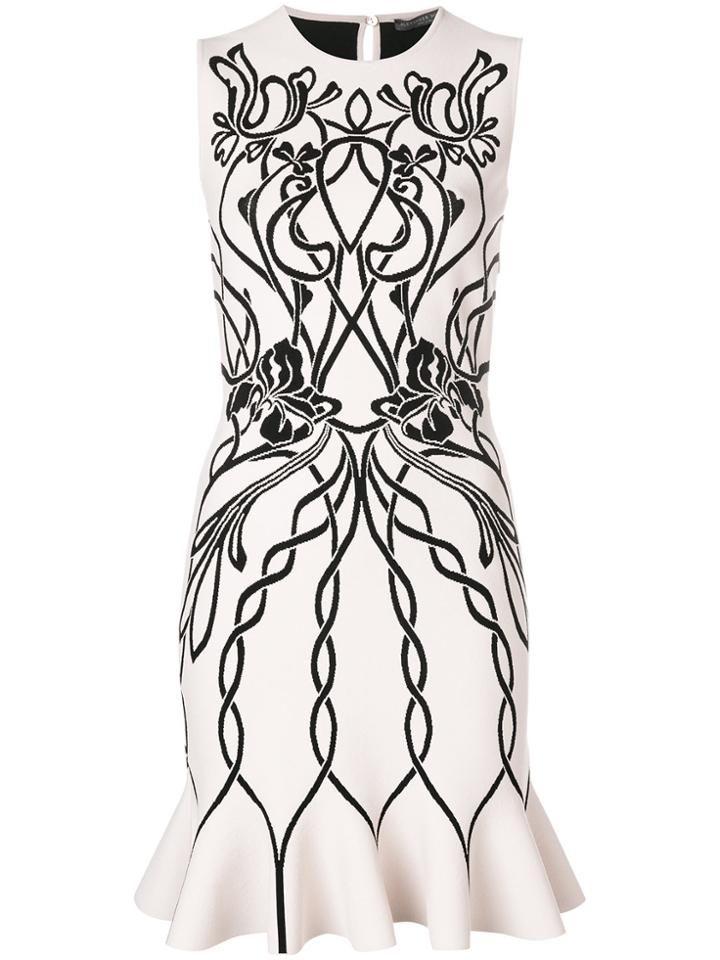 Alexander Mcqueen Jacquard Mini Dress - Pink & Purple