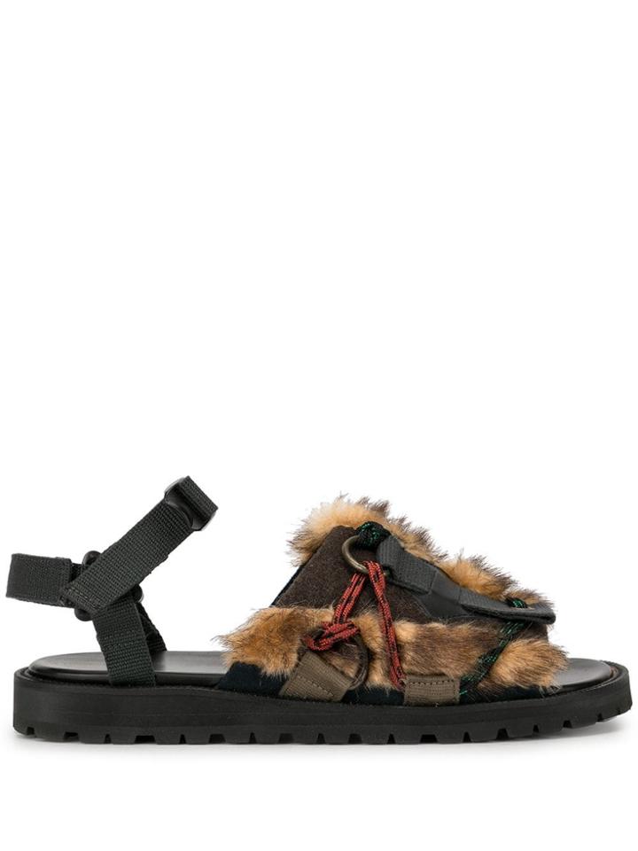 Kolor Textured Panelled Sandals - Blue