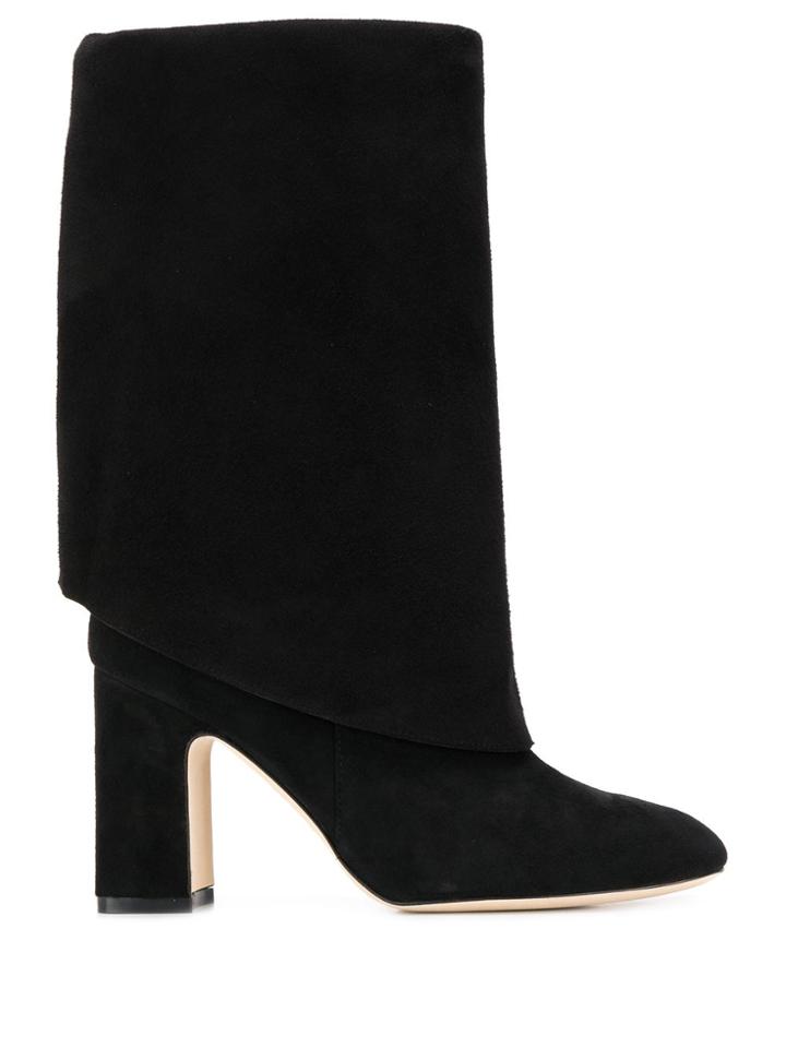 Stuart Weitzman Rolled Detail Boots - Black