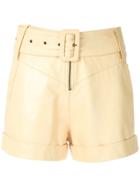 Andrea Bogosian Belted Shorts - Yellow