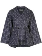 Palmer / Harding Check Peplum Jacket - Blue