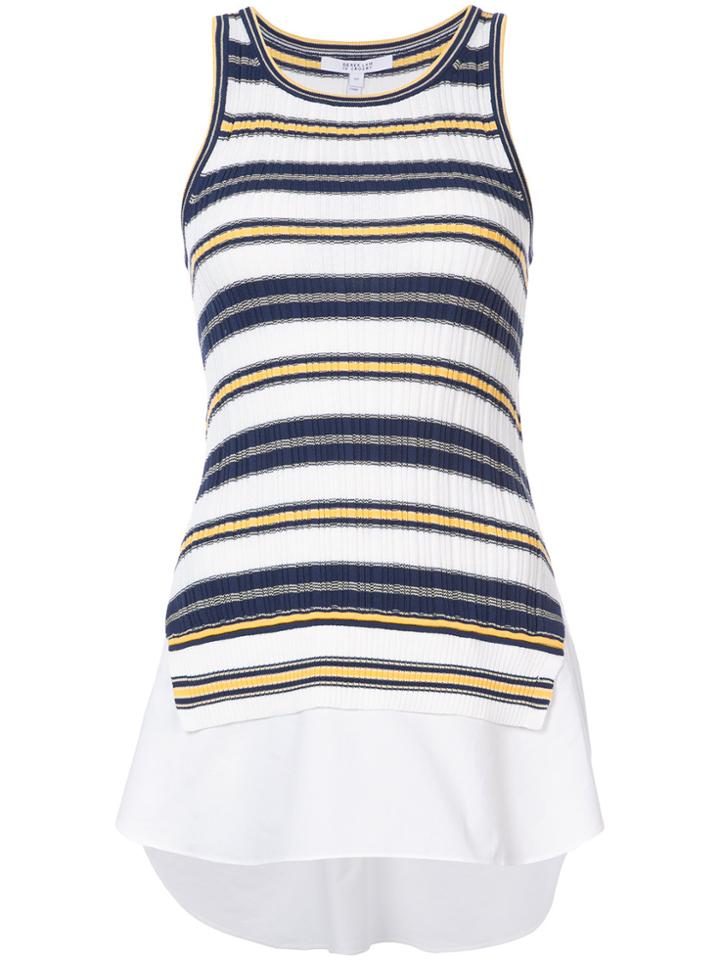 Derek Lam 10 Crosby Sheer Striped Tank - Blue