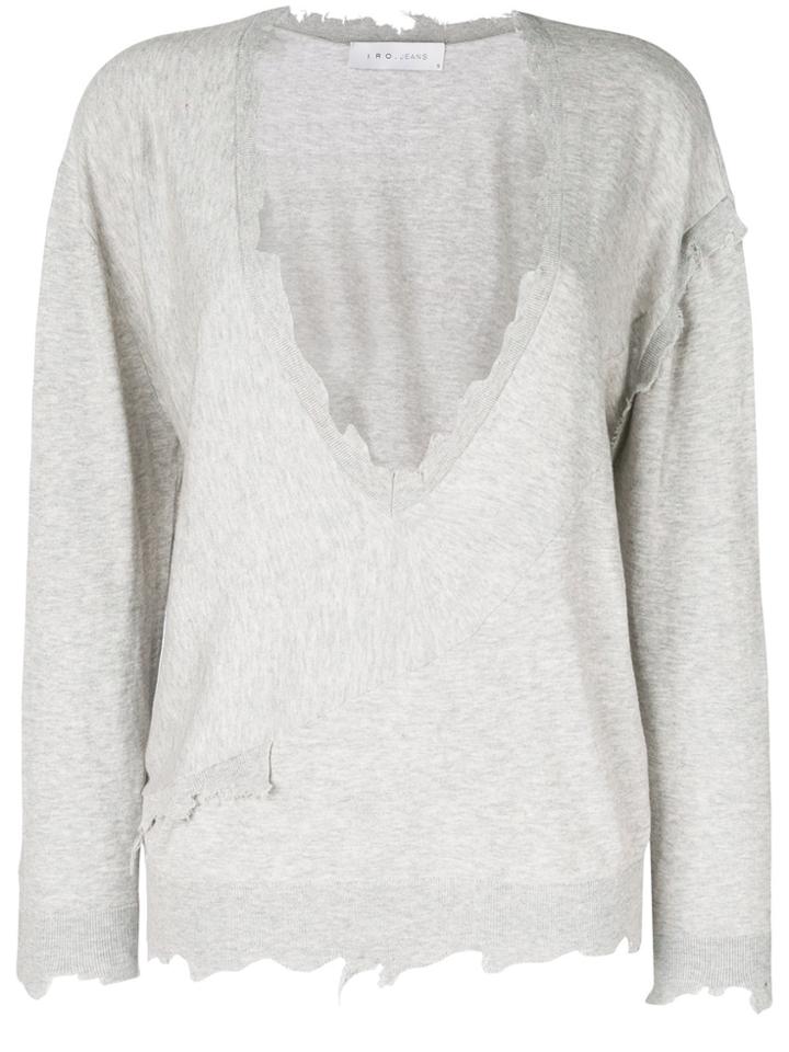 Iro Distressed V-neck Sweater - Grey
