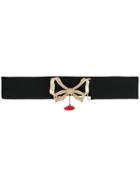 Vivetta Bow Embellished Belt - Black