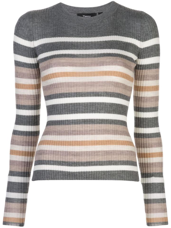 Theory Striped Sweatshirt - Grey
