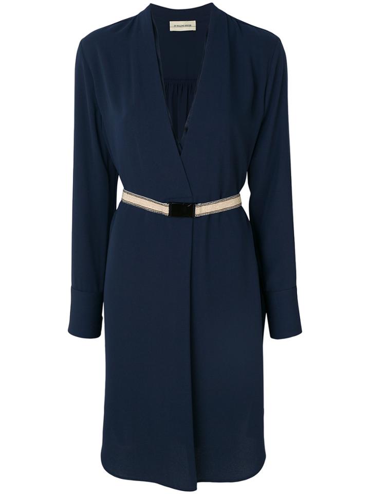 By Malene Birger Plunge Neck Dress - Blue