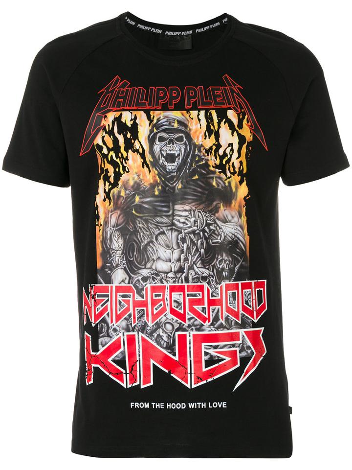 Philipp Plein - Neighbourhood Kings Flame T-shirt - Men - Cotton - Xl, Black, Cotton