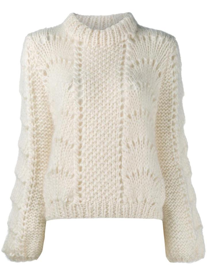 Ganni Long Sleeve Jumper, Women's, Size: Small, Nude/neutrals, Mohair/wool