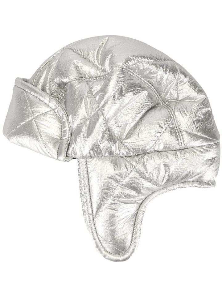 Federica Moretti Quilted Aviator Hat - Silver