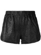 Zadig & Voltaire Fashion Show Creased Leather Shorts - Black